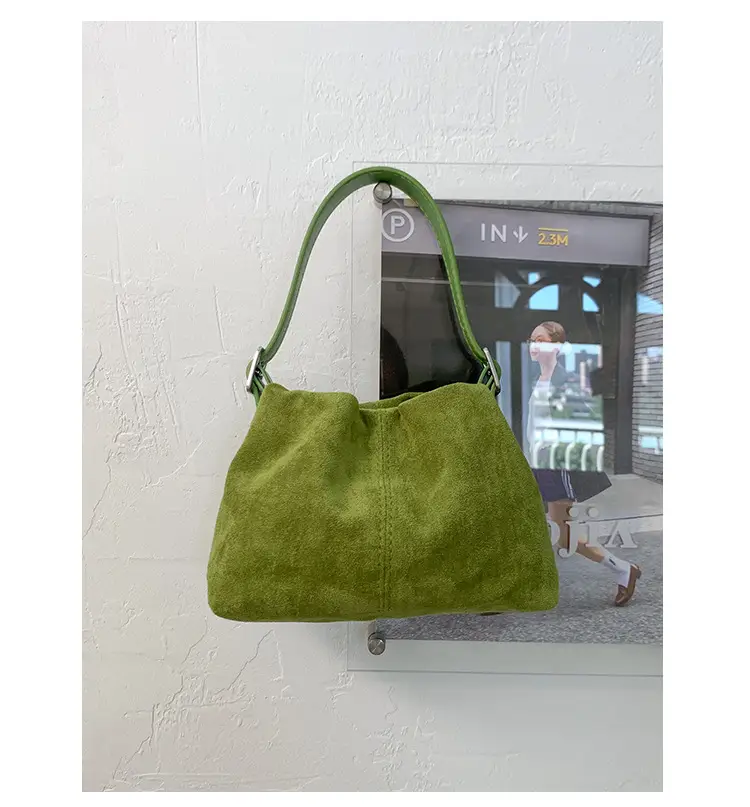 Suede Pleated Crossbody Bag Lucky Color Cloud Bag — feature 39