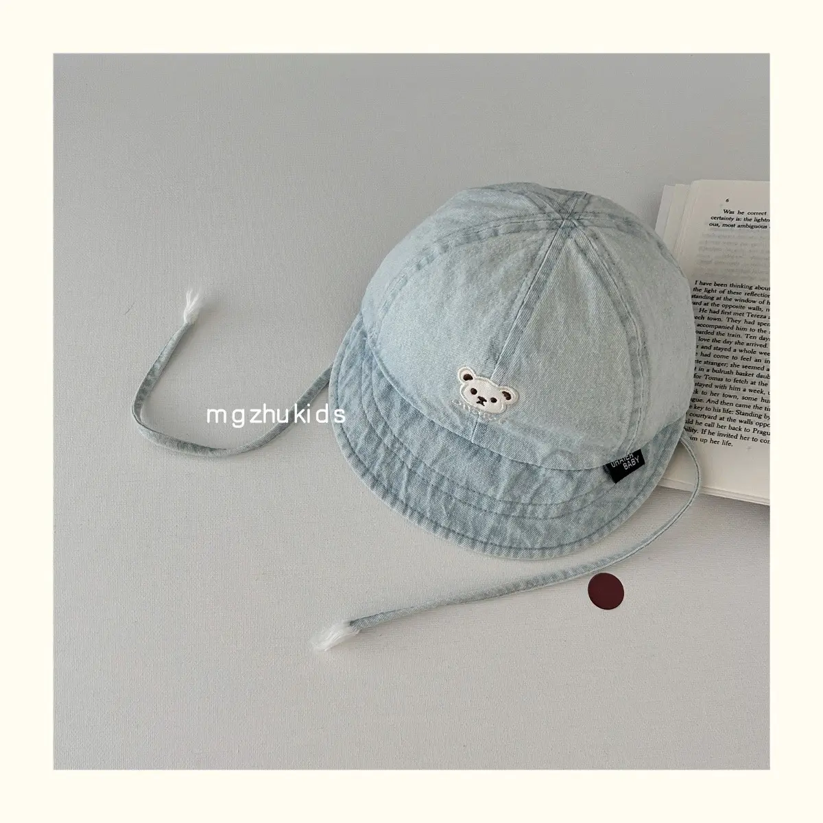 Children's Soft Denim Peaked Hats with Bear Earrings — feature 10
