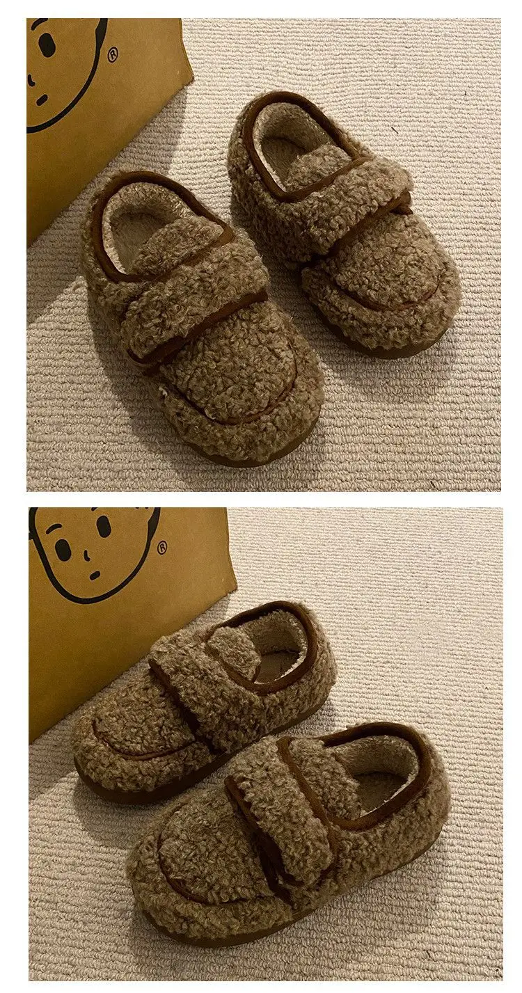 Women's Cotton Winter Slippers with Heel Brown — feature 22