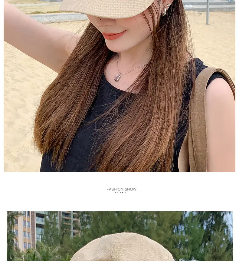 Women's Beige British Fashion Octagonal Beret Hat — feature 14