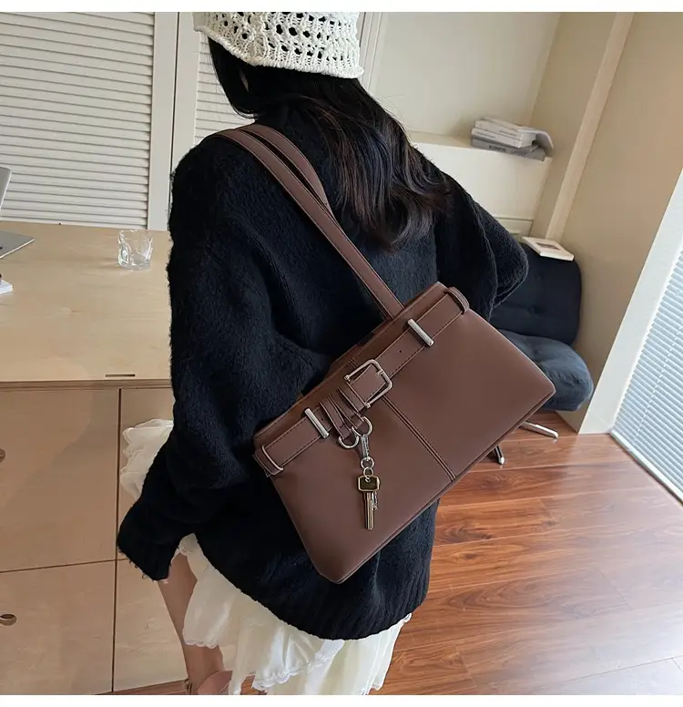 Pink Crossbody Bag with Belt Buckle for Women — feature 10