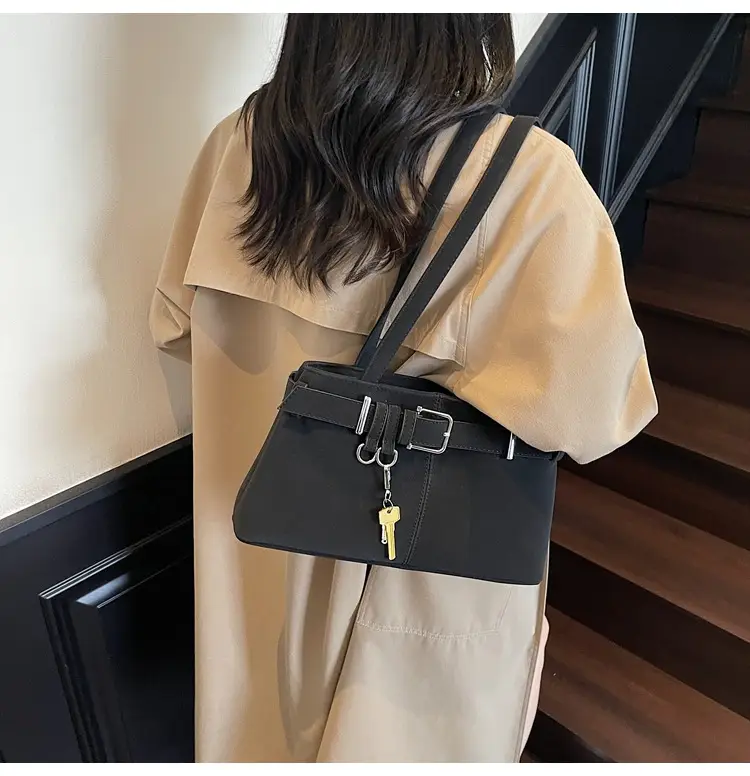 Pink Crossbody Bag with Belt Buckle for Women — feature 13