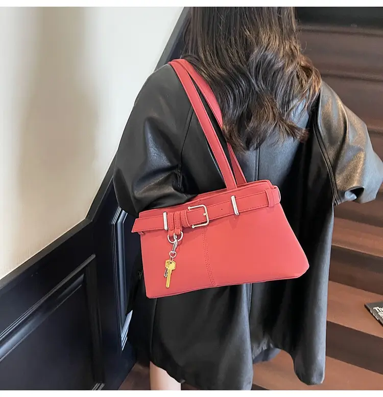 Pink Crossbody Bag with Belt Buckle for Women — feature 17