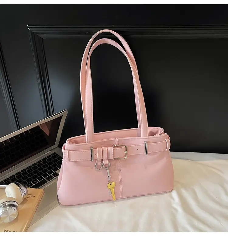 Pink Crossbody Bag with Belt Buckle for Women — feature 20