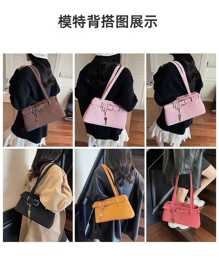 Pink Crossbody Bag with Belt Buckle for Women — feature 8