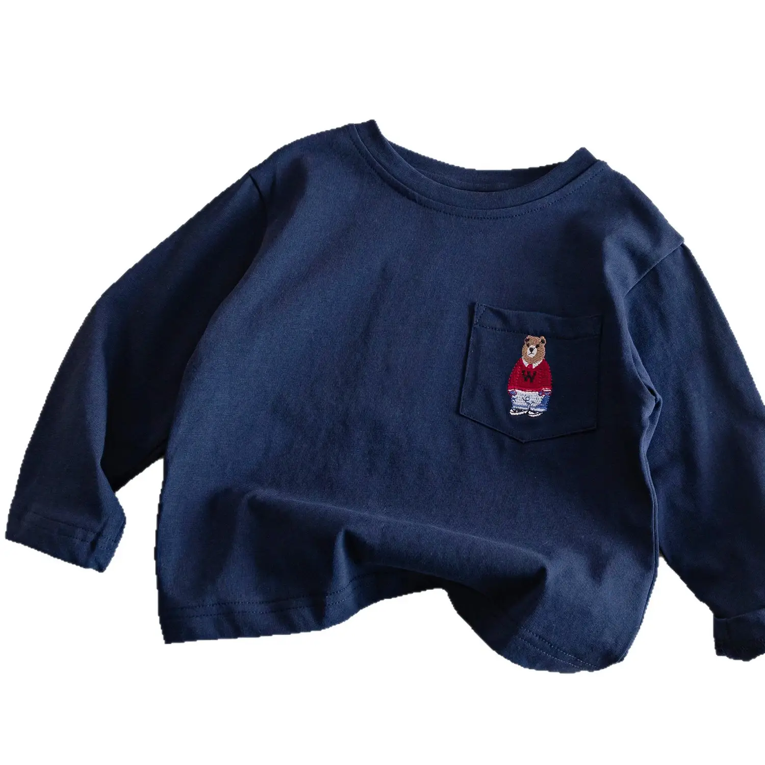 Children's Striped Long Sleeve T-Shirt Bear Print 2025 - Image 7
