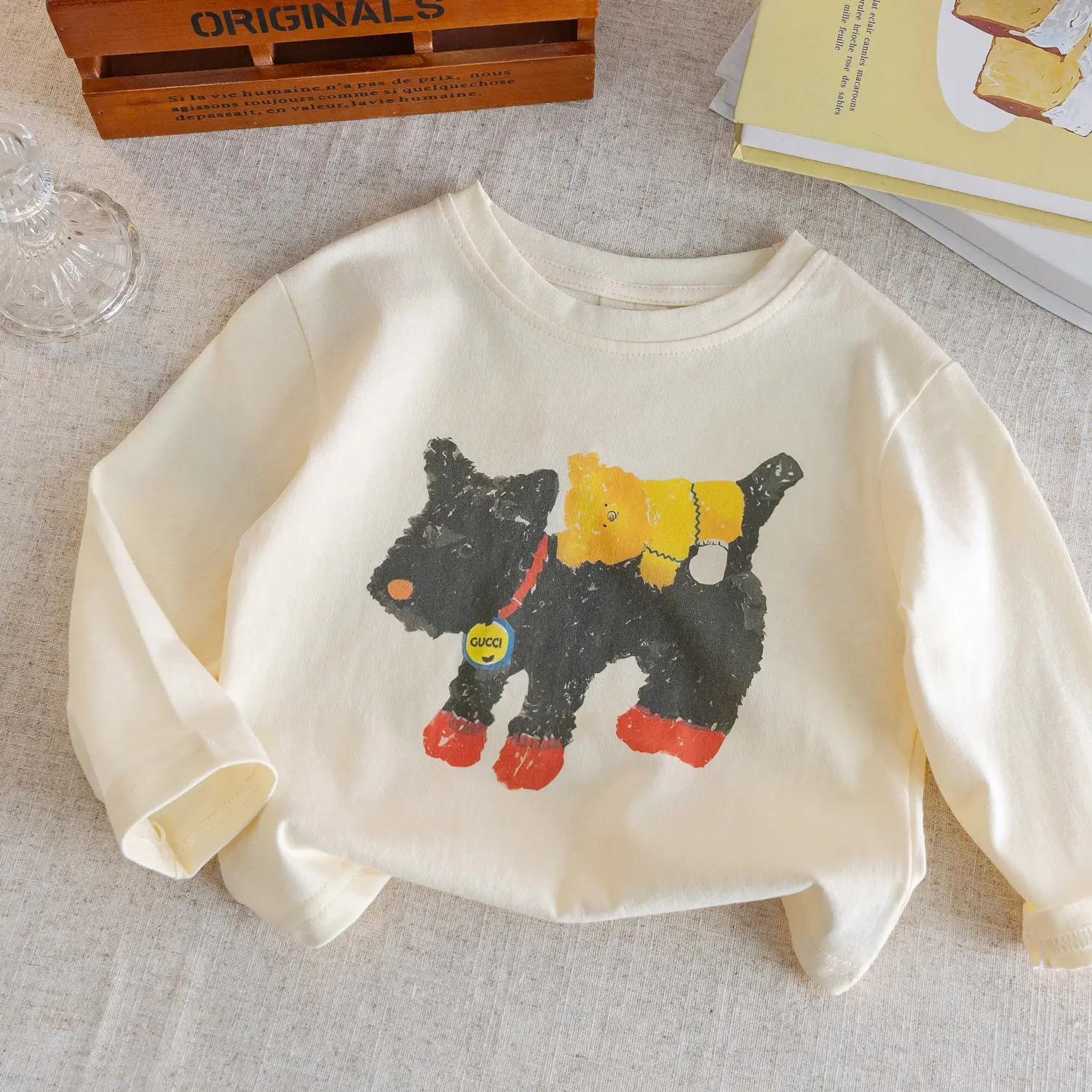 Children's Cartoon Long Sleeve T-Shirt Cream 2025 - Image 2