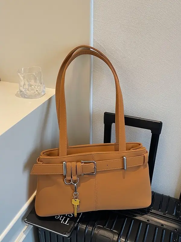Pink Belt Buckle Shoulder Handbag for Women 2026 - Image 7