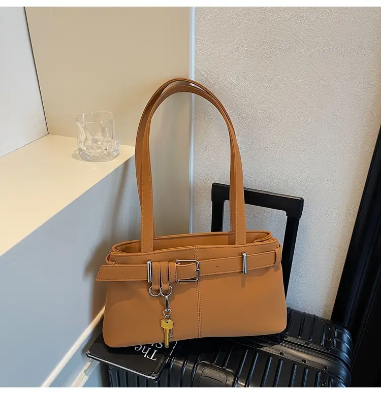 Pink Belt Buckle Shoulder Handbag for Women 2026 — feature 24