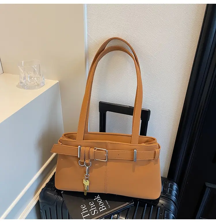 Pink Belt Buckle Shoulder Handbag for Women 2026 — feature 25