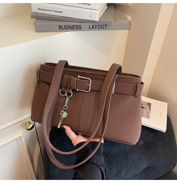 Pink Belt Buckle Shoulder Handbag for Women 2026 — feature 28
