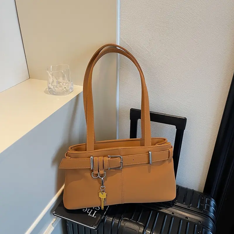 Pink Belt Buckle Shoulder Handbag for Women 2026 - Image 3