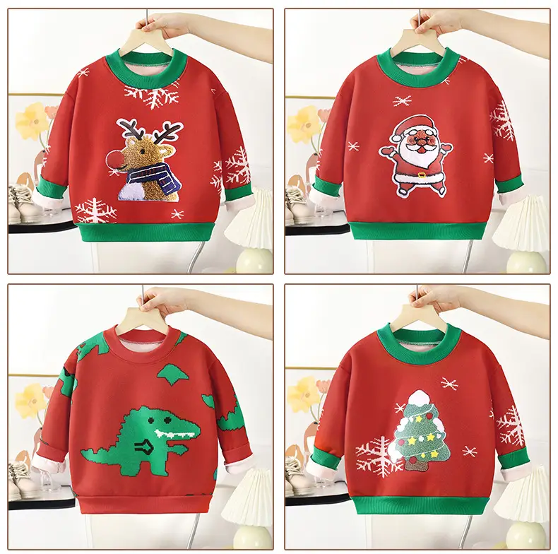 Children's Velvet T-Shirt Autumn Winter Boys Thickened Sweater — feature 15