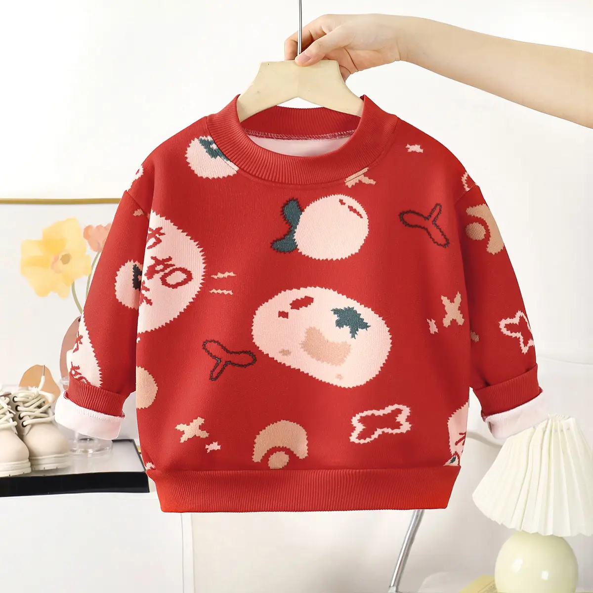 Children's Velvet T-Shirt Autumn Winter Boys Thickened Sweater - Image 5