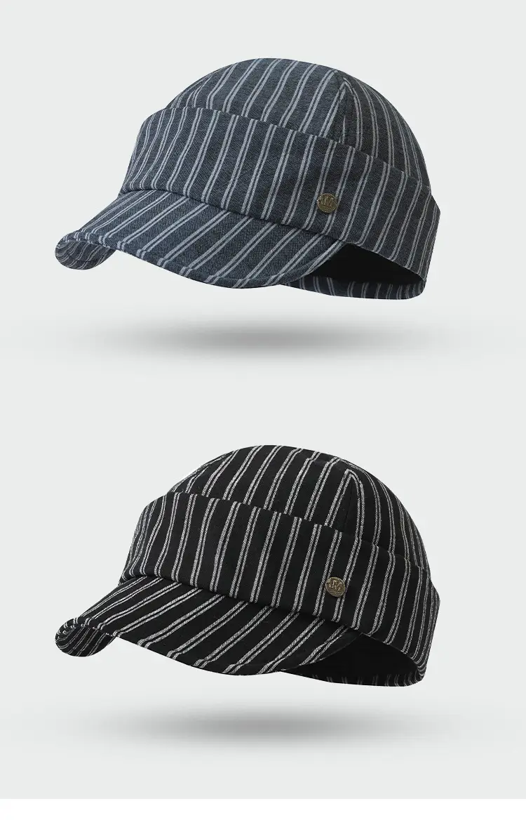 Korean Style Retro Striped Face Hat for Women Spring Autumn — feature 11