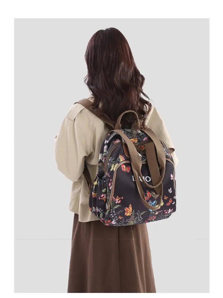 Lightweight Butterfly Print Travel Backpack for Women — feature 14