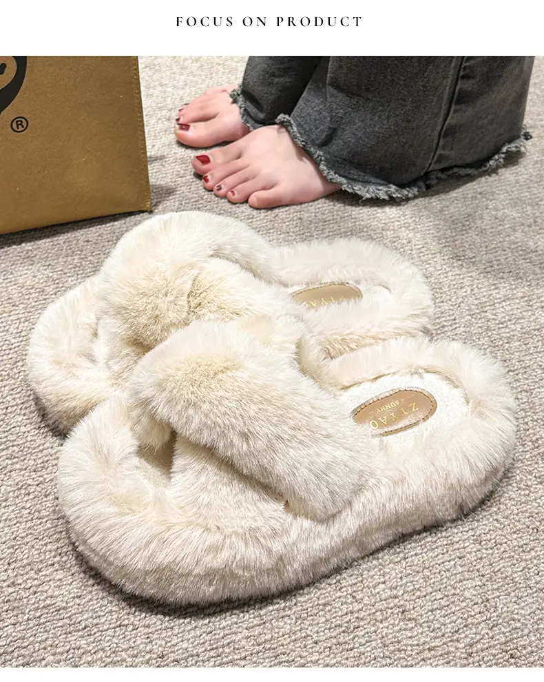 Women's Cotton Slippers for Home, Autumn and Winter, Thick-Soled, Height-Increasing, Winter Plush Slippers, Home and Outdoor Wear, Women's Cotton Shoes Wholesale — feature 8