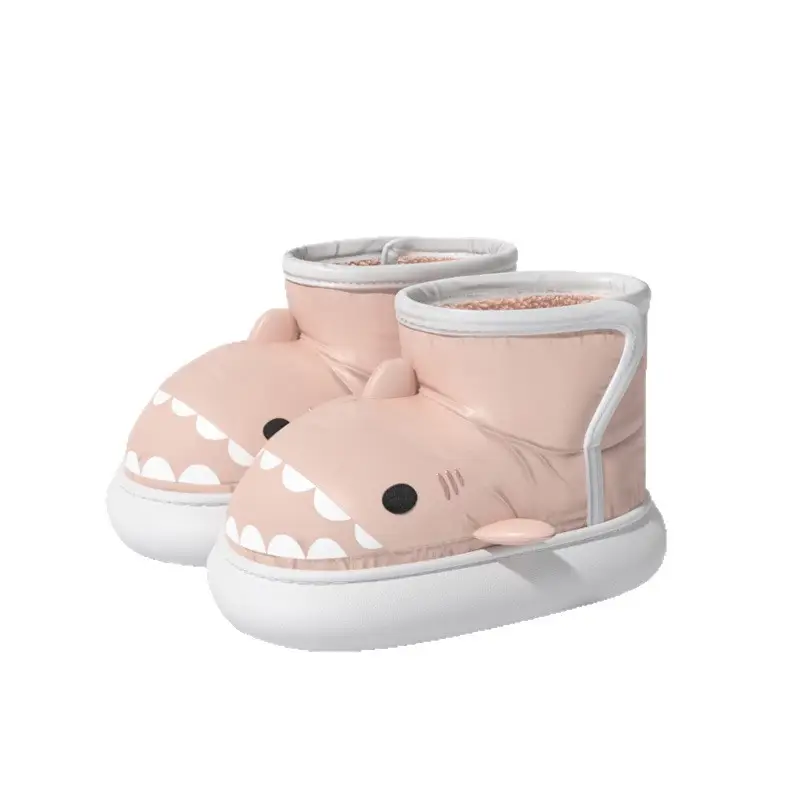 Kids Shark-Themed Cotton Boots Black White - Image 11