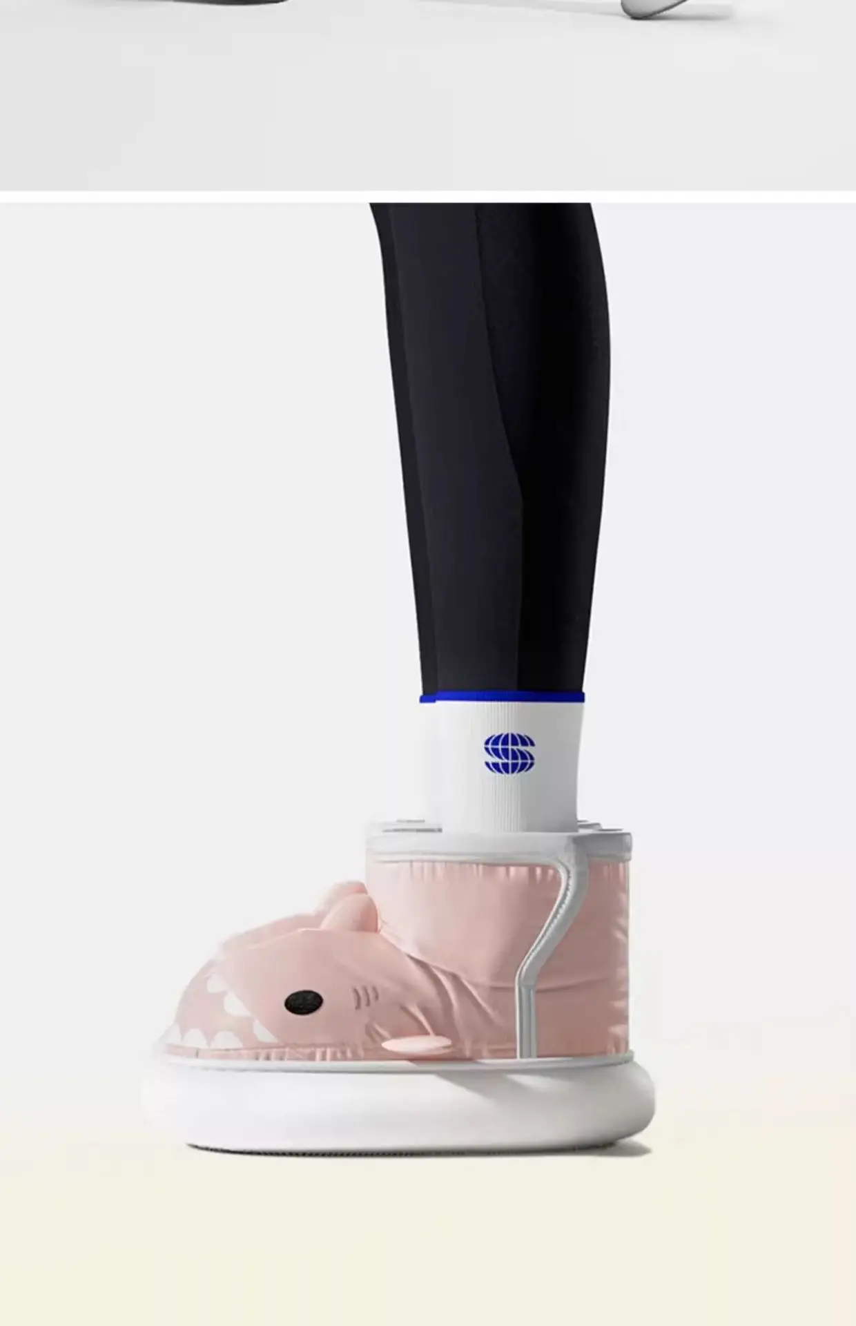 Kids Shark-Themed Cotton Boots Black White — feature 12