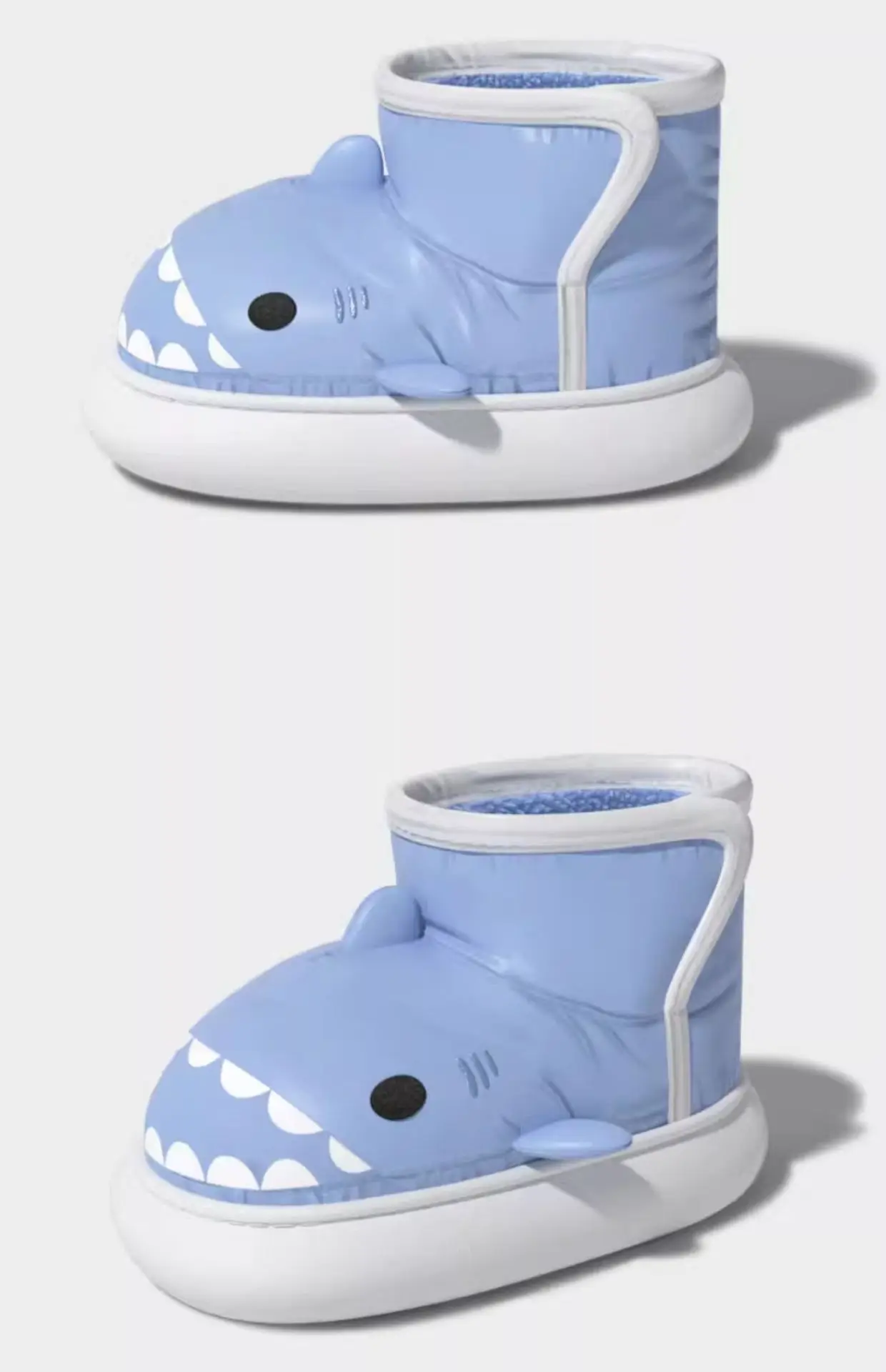 Kids Shark-Themed Cotton Boots Black White — feature 20