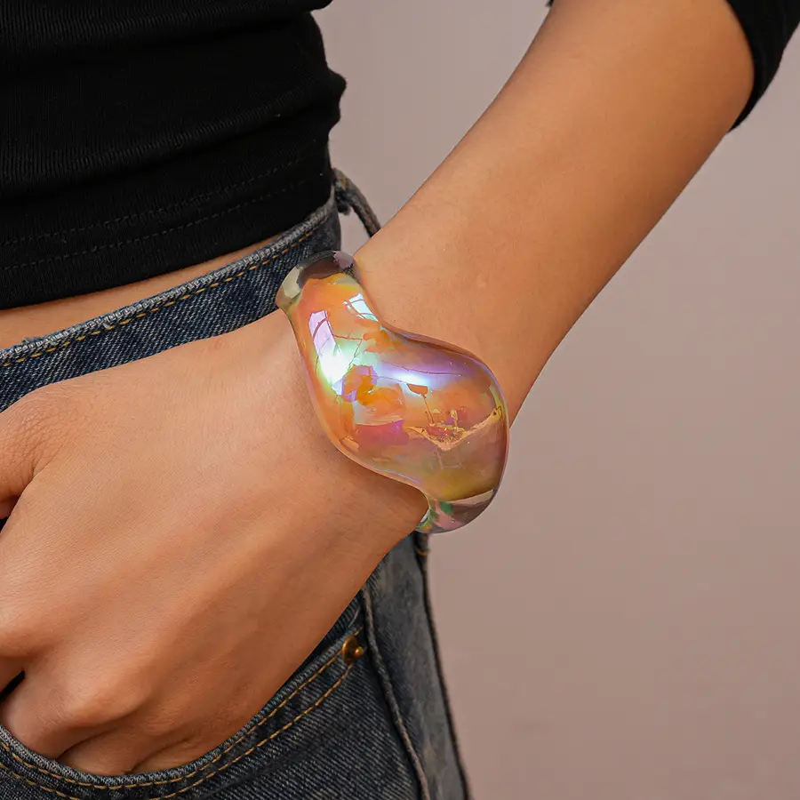 European and American Exaggerated Colorful Acrylic Geometric Irregular Bracelets Cross-Border Simple Personality Unique High-End Hand Jewelry for Women — feature 25