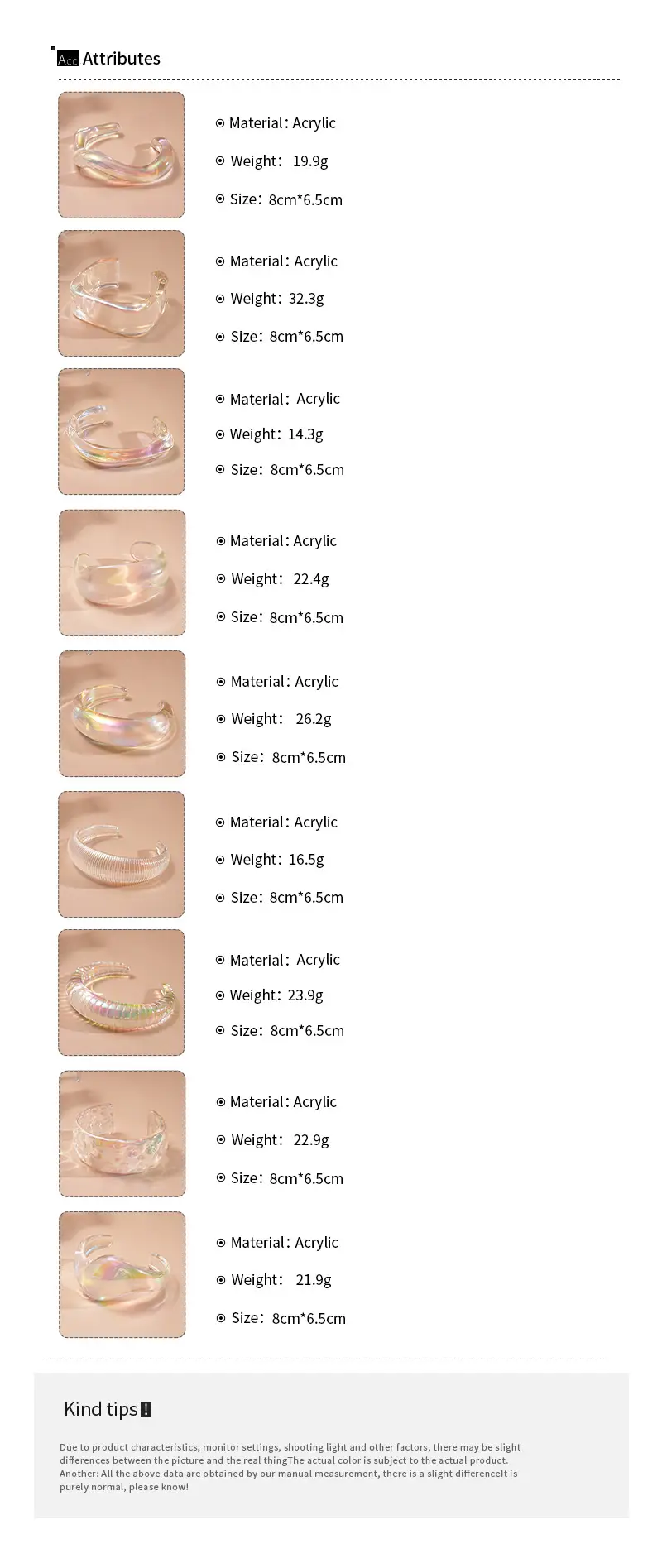 European and American Exaggerated Colorful Acrylic Geometric Irregular Bracelets Cross-Border Simple Personality Unique High-End Hand Jewelry for Women — feature 5