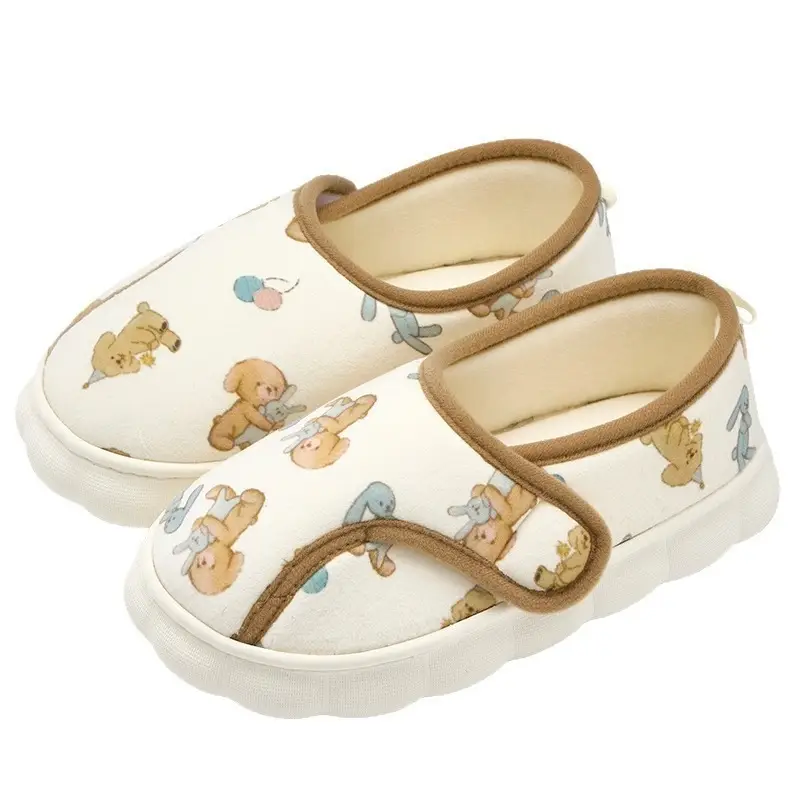 Women Cotton Closed-Toe Slippers with Thick White Soles - Image 8