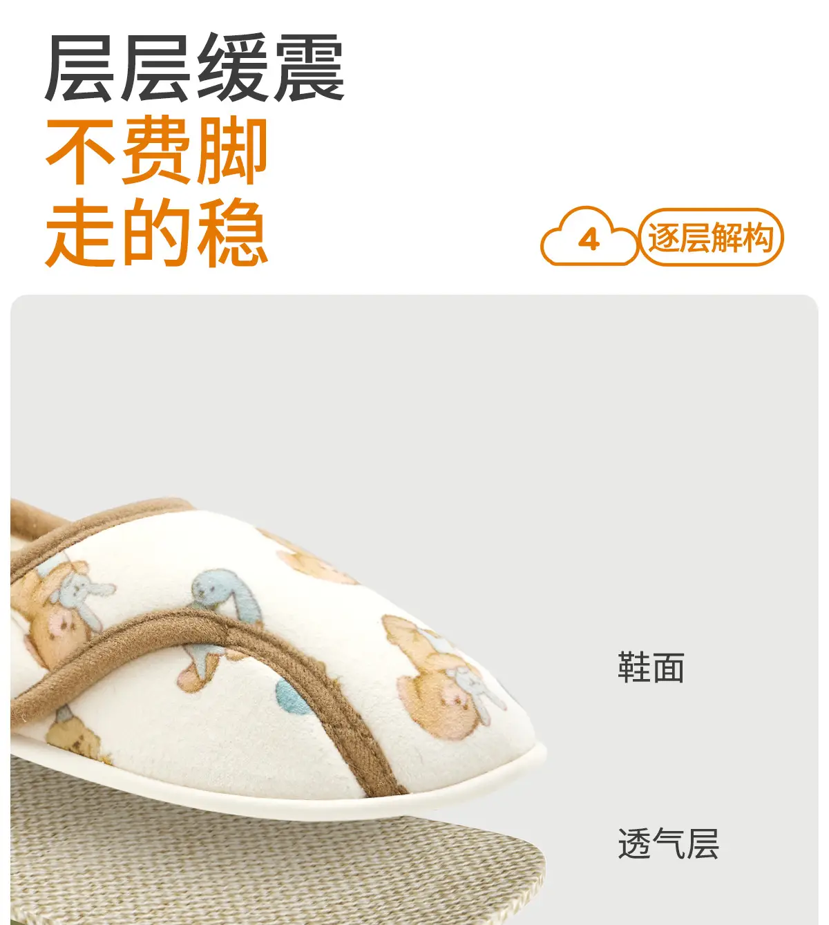 Women Cotton Closed-Toe Slippers with Thick White Soles — feature 13