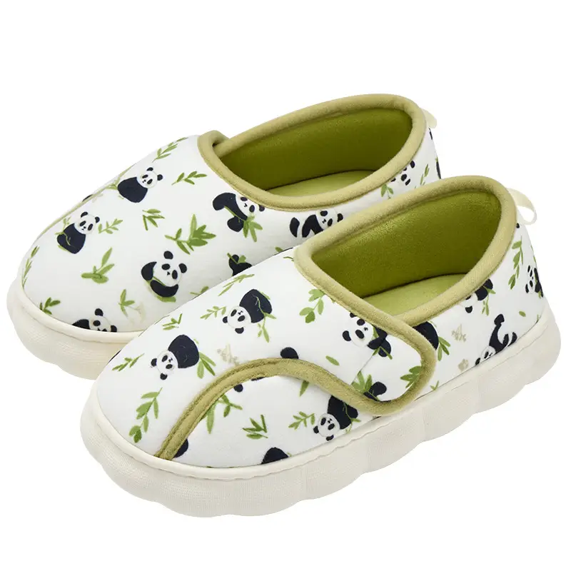 Women Cotton Closed-Toe Slippers with Thick White Soles - Image 3