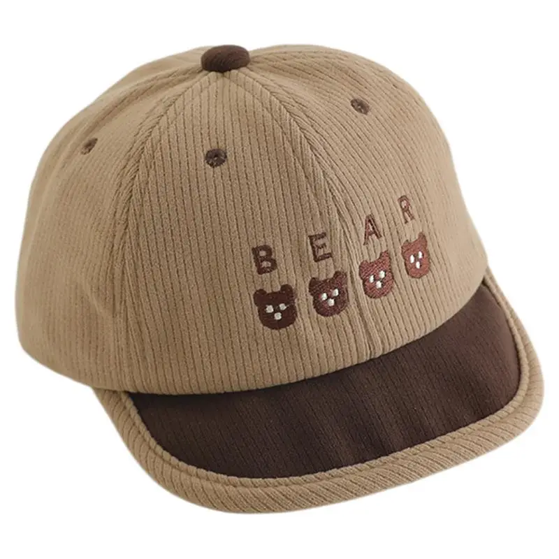 Baby Bear Print Baseball Cap Beige Brown Winter Windproof - Image 9