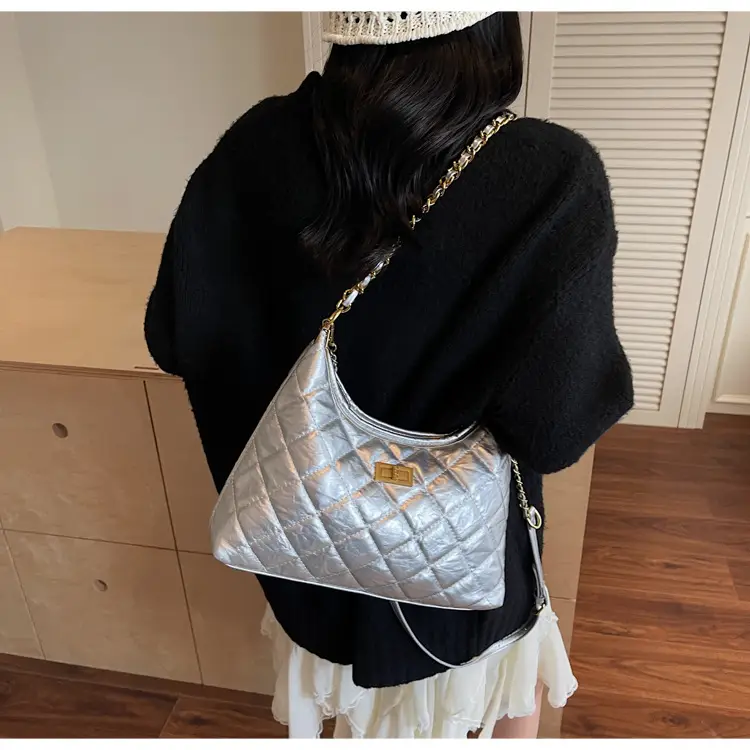 Silver Quilted Chain Tote Bag for Women 2026 — feature 10
