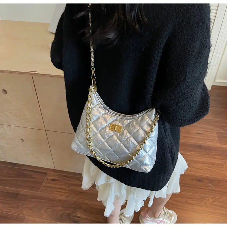 Silver Quilted Chain Tote Bag for Women 2026 — feature 13