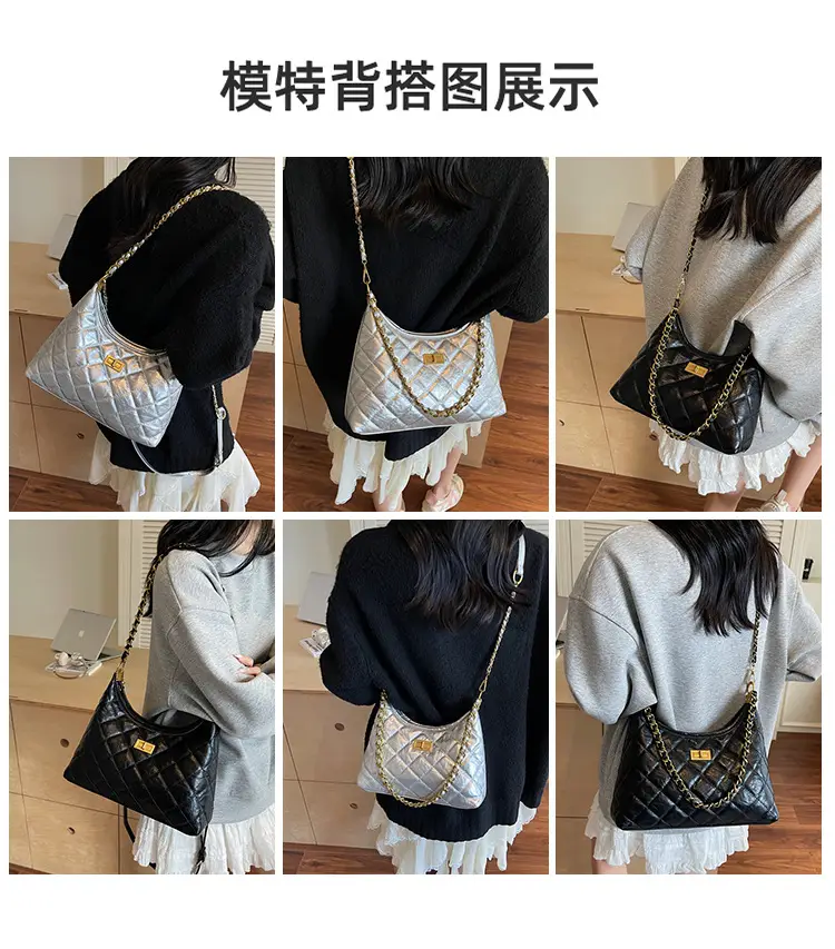 Silver Quilted Chain Tote Bag for Women 2026 — feature 9