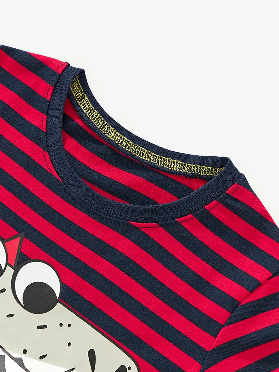 Kids Striped Cotton T-Shirt Boys Autumn Winter - Image 4