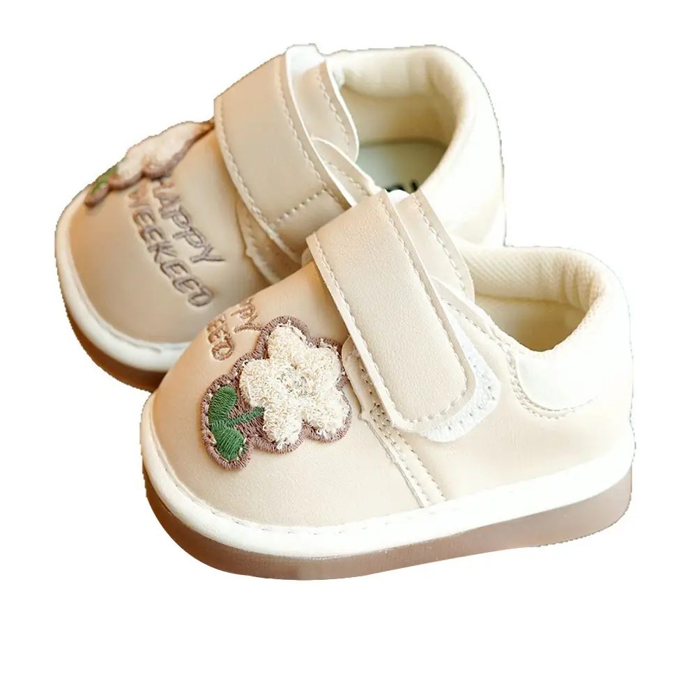 Pink Embroidered Baby Shoes for 1-2 Years Old