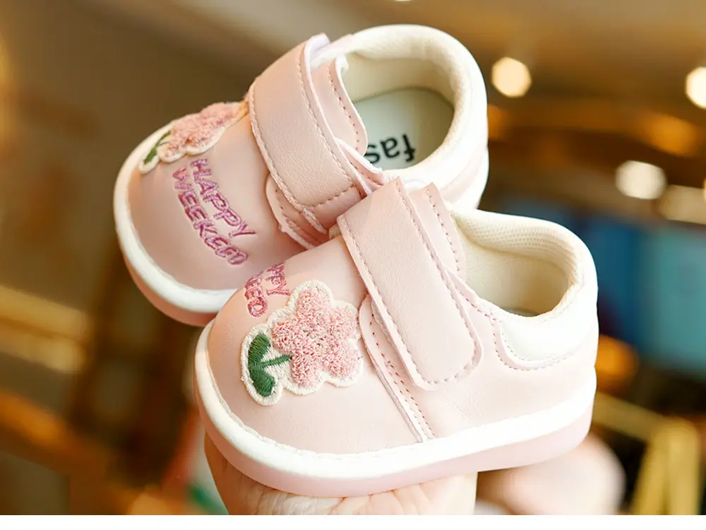 Pink Embroidered Baby Shoes for 1-2 Years Old — feature 8
