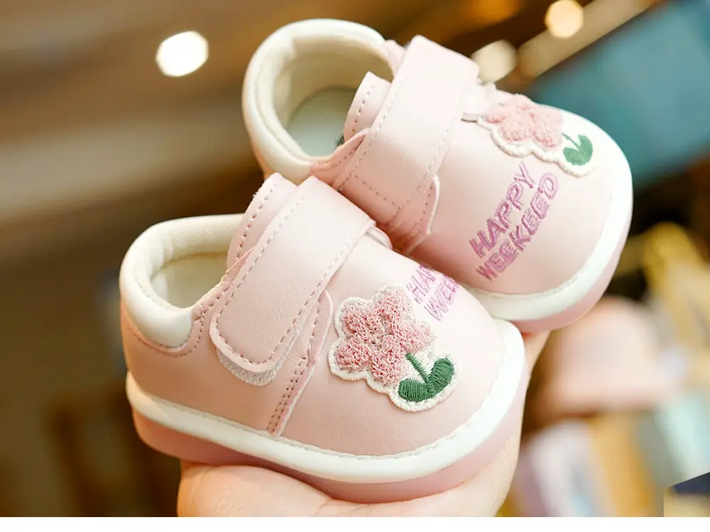 Pink Embroidered Baby Shoes for 1-2 Years Old — feature 9