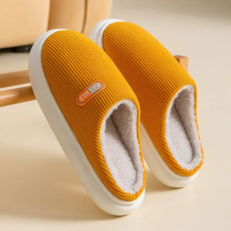 Liangcheng Cotton Slippers for Women 2025 New Autumn and Winter Home Couple Thick-Soled Warm Anti-Slip Home Indoor Cotton Slippers - Image 2