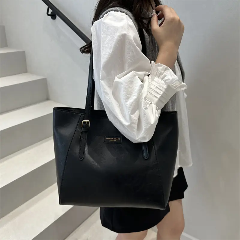 New Korean Style Brown Large Capacity Tote Bag for Women - Image 4