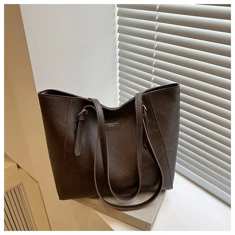 New Korean Style Brown Large Capacity Tote Bag for Women — feature 10