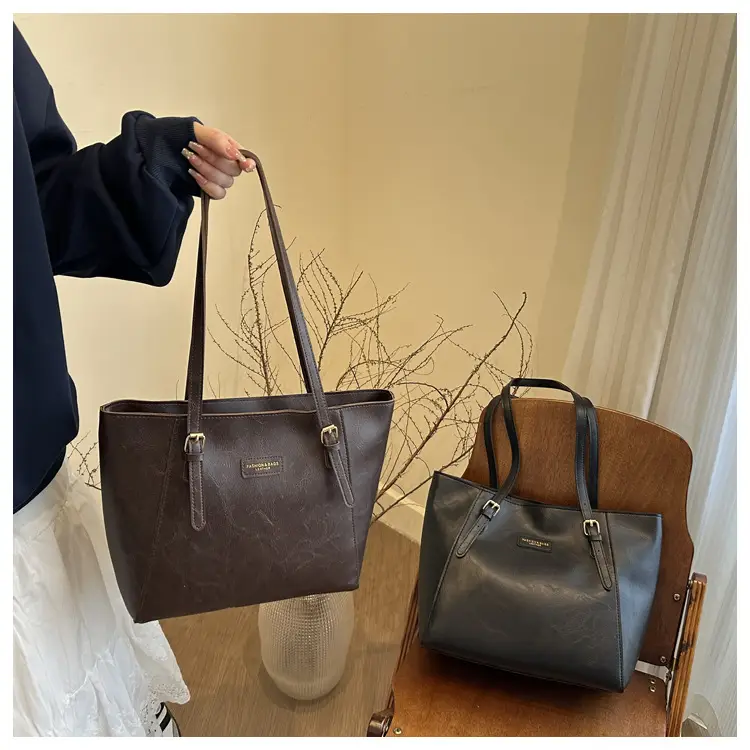 New Korean Style Brown Large Capacity Tote Bag for Women — feature 12
