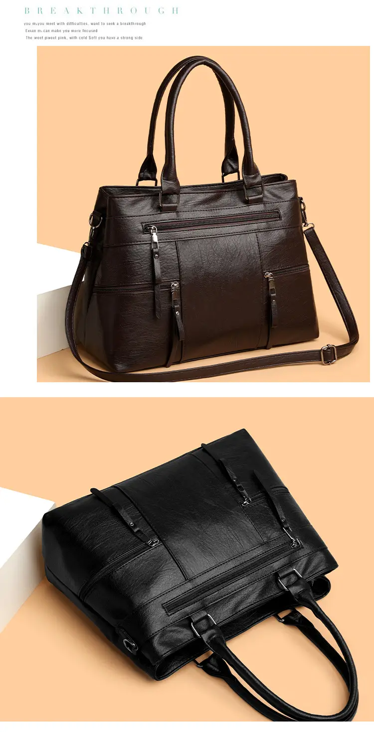 Women Crossbody Bag Brown Leather 2025 New European American Retro Style — feature 12
