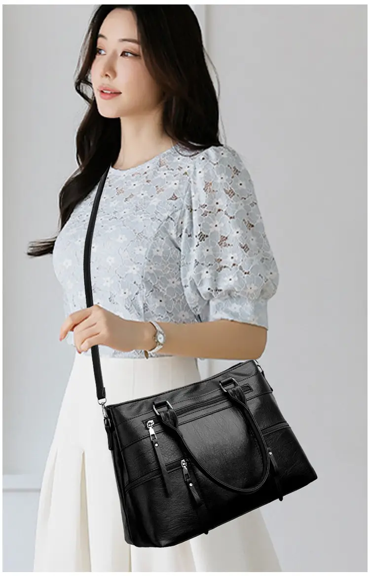 Women Crossbody Bag Brown Leather 2025 New European American Retro Style — feature 14