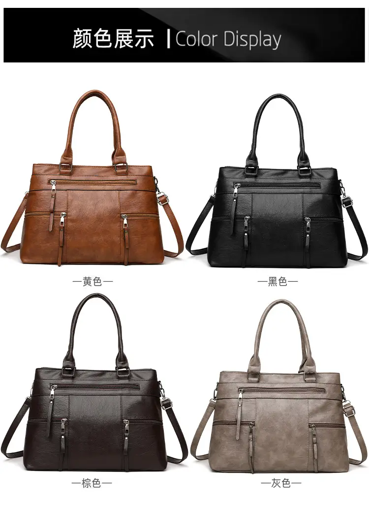 Women Crossbody Bag Brown Leather 2025 New European American Retro Style — feature 19