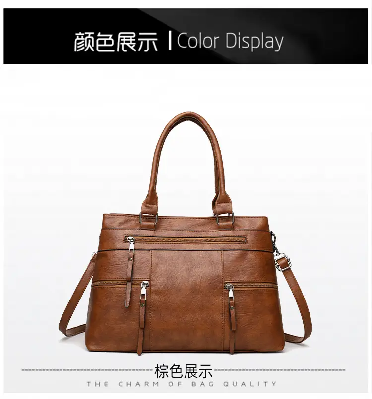 Women Crossbody Bag Brown Leather 2025 New European American Retro Style — feature 23