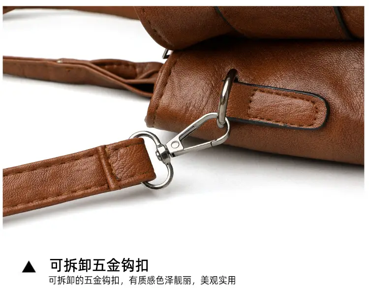 Women Crossbody Bag Brown Leather 2025 New European American Retro Style — feature 29