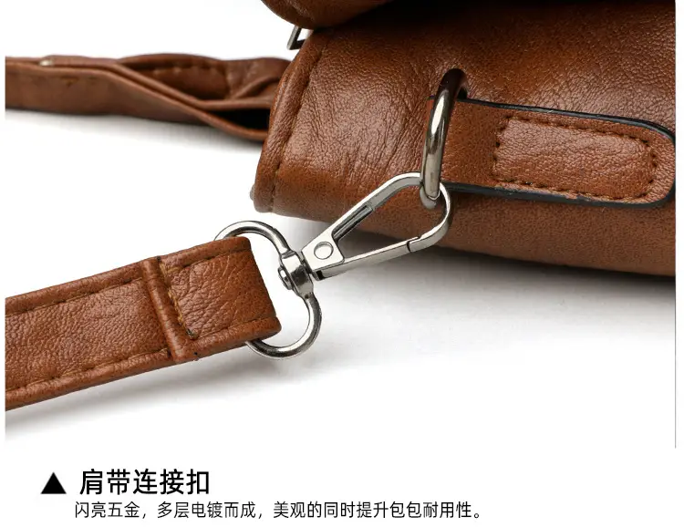 Women Crossbody Bag Brown Leather 2025 New European American Retro Style — feature 31