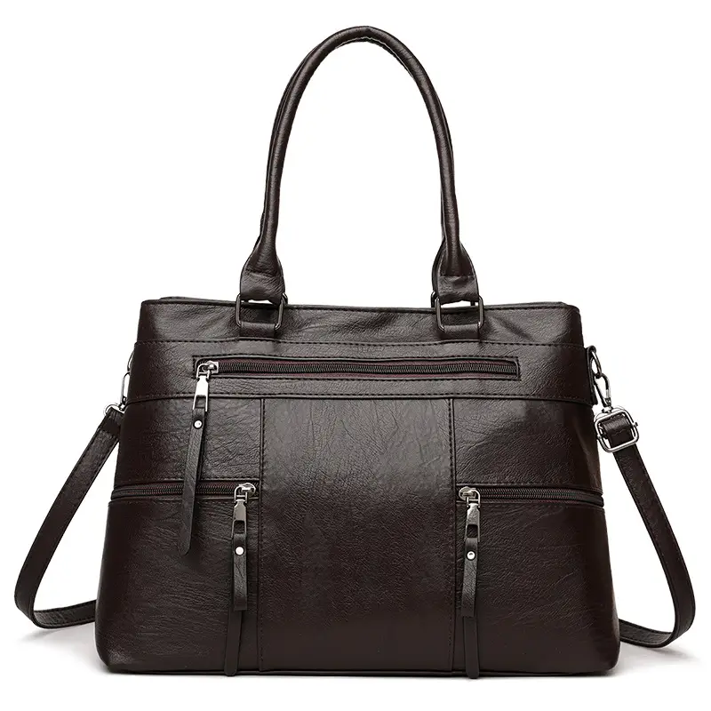 Women Crossbody Bag Brown Leather 2025 New European American Retro Style - Image 2