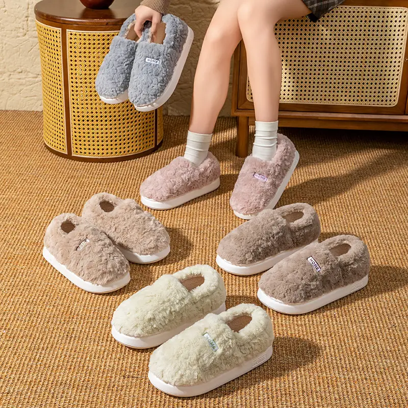 Women Cotton Fleece Slippers Winter Warm Foot Socks - Image 8