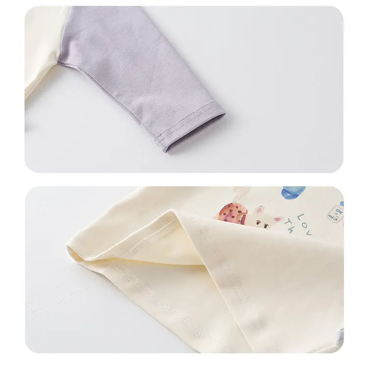 Boys Long Sleeve Cartoon T-Shirt Cream Lavender 2026 — feature 9